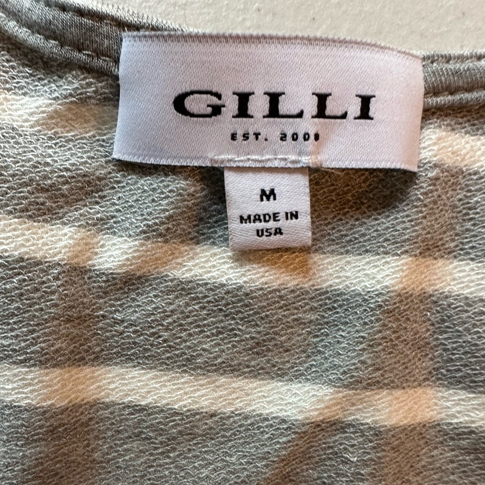 Gilli size medium faux wrap gray and white striped dress - Picture 10 of 12